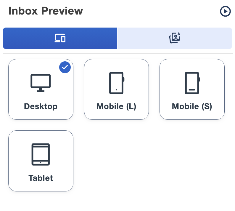 Email designer preview showing how a campaign appears in an inbox