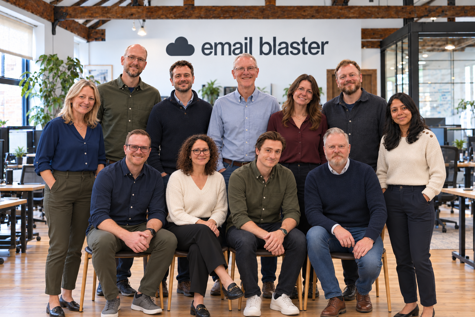 The Email Blaster team in the office